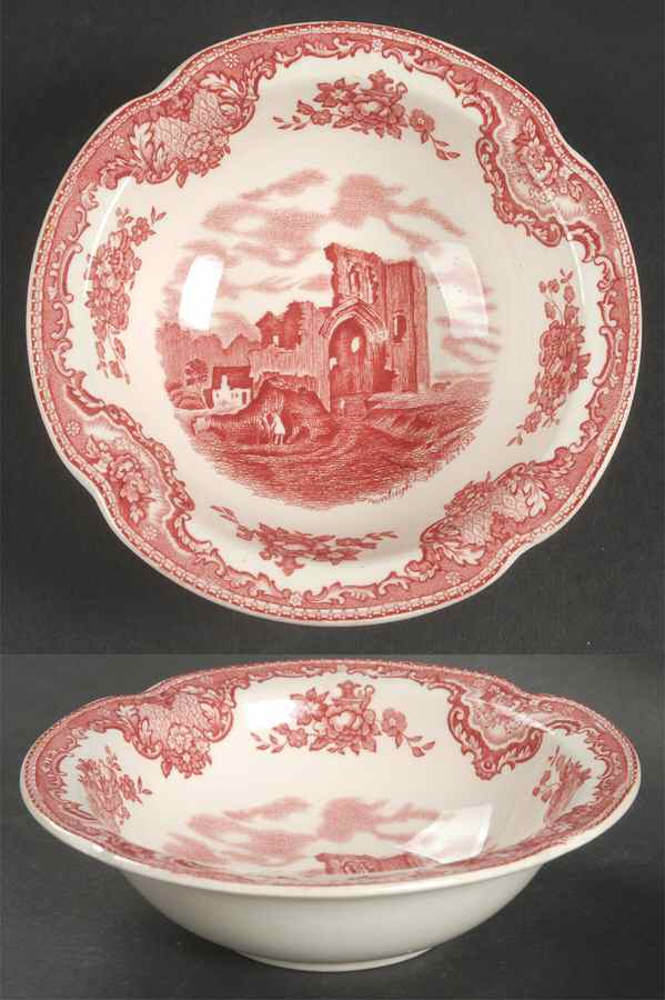 Old Britain Castles Pink (Crown Made In England) Rim Cereal Bowl by Johnson Brothers-1