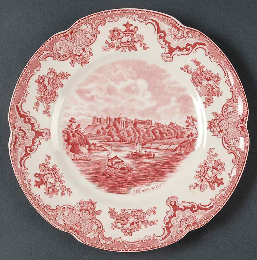 Old Britain Castles Pink (Crown Made In England) Luncheon Plate by Johnson Brothers-1