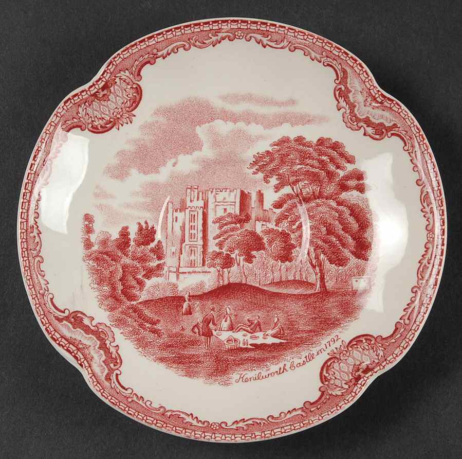 Old Britain Castles Pink (Crown Made In England) Saucer for Bouillon Cup by Johnson Brothers-1
