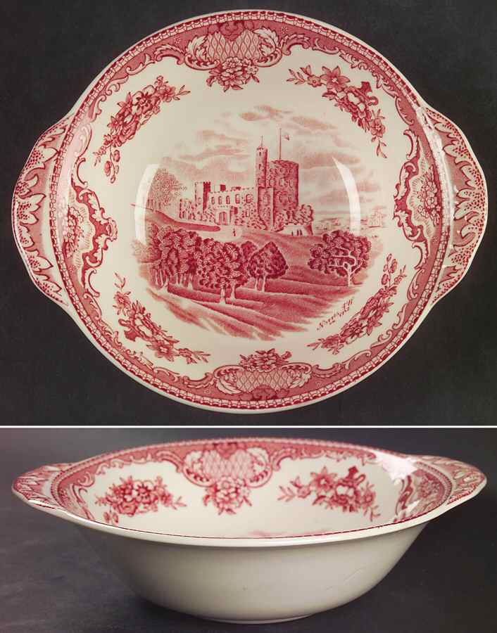 Old Britain Castles Pink (Crown Made In England) Lugged Cereal Bowl by Johnson Brothers-1