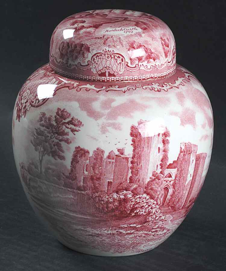 Old Britain Castles Pink (Crown Made In England) Medium Ginger Jar & Lid by Johnson Brothers-1
