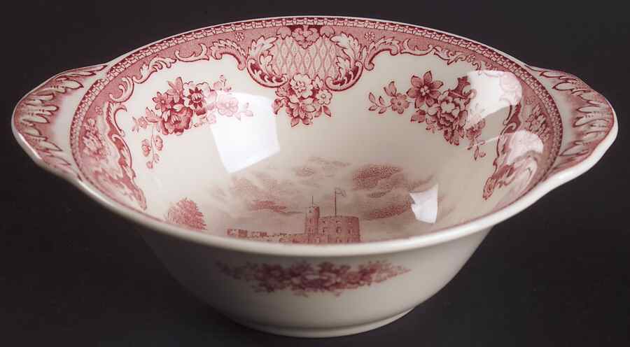 Old Britain Castles Pink (Crown Made In England) Lugged Cereal Bowl by Johnson Brothers-1