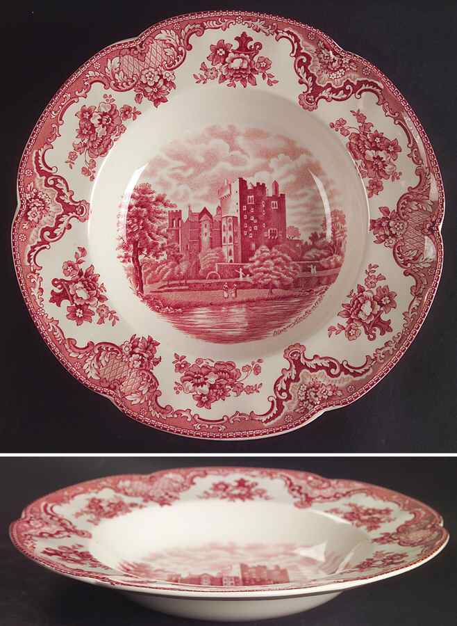Old Britain Castles Pink (Crown Made In England) 10" Individual Pasta Bowl by Johnson Brothers-1