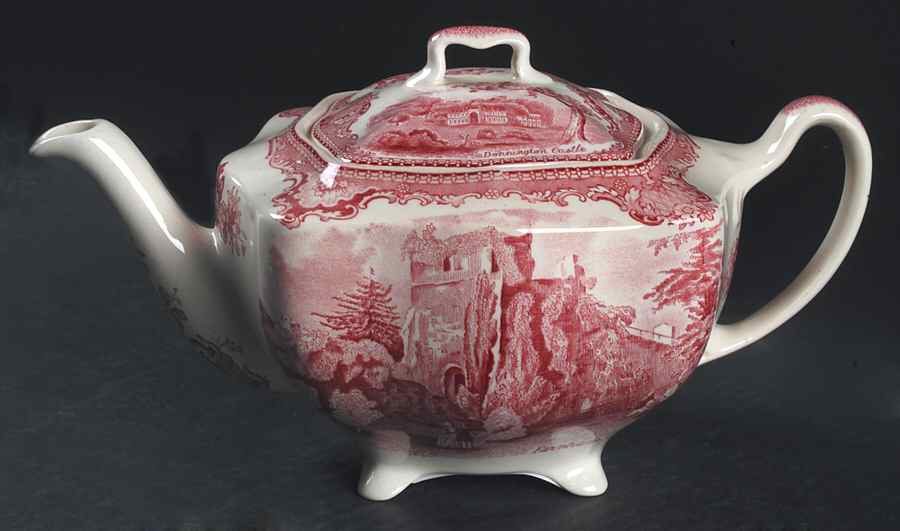 Old Britain Castles Pink (Crown Made In England) Teapot & Lid by Johnson Brothers-1