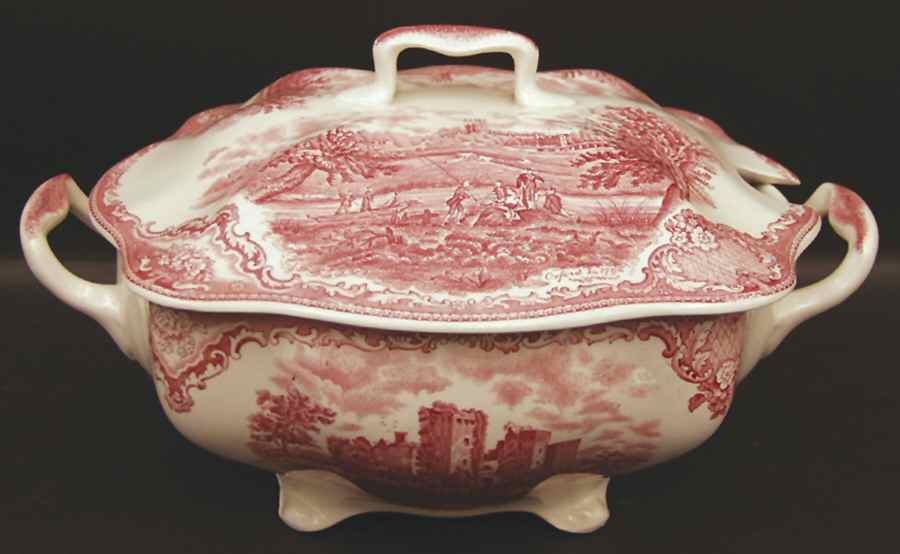 Old Britain Castles Pink (Crown Made In England) Rectangular Tureen & Lid by Johnson Brothers-1