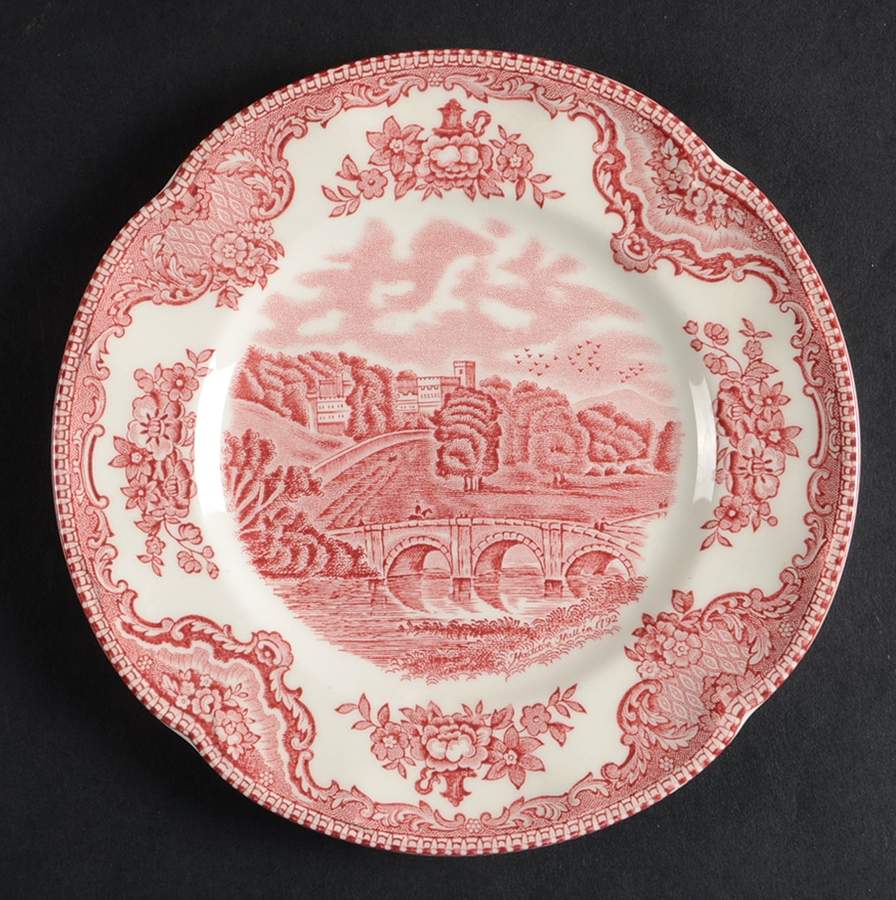Old Britain Castles Pink (Crown Made In England) Bread & Butter Plate by Johnson Brothers-1