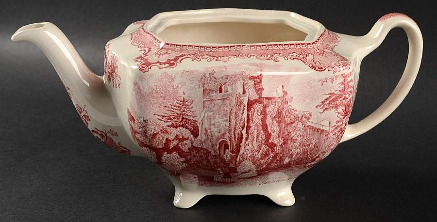 Old Britain Castles Pink (Crown Made In England) Teapot No Lid by Johnson Brothers-1
