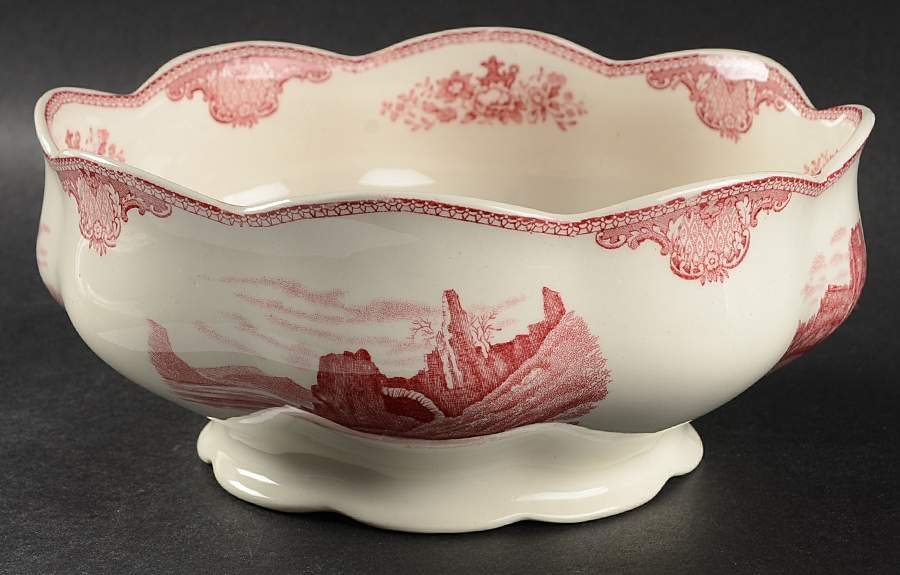 Old Britain Castles Pink (Crown Made In England) 8" Salad Serving Bowl by Johnson Brothers-1