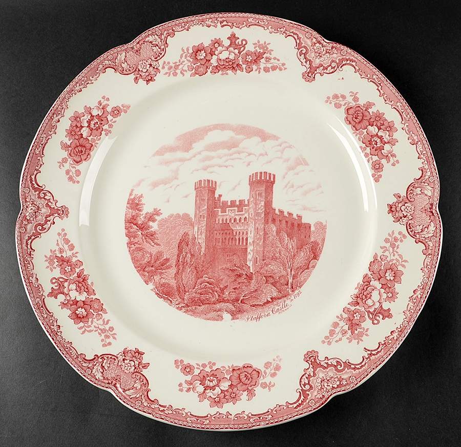 Old Britain Castles Pink (Crown Made In England) 14" Chop Plate (Round Platter) by Johnson Brothers-1