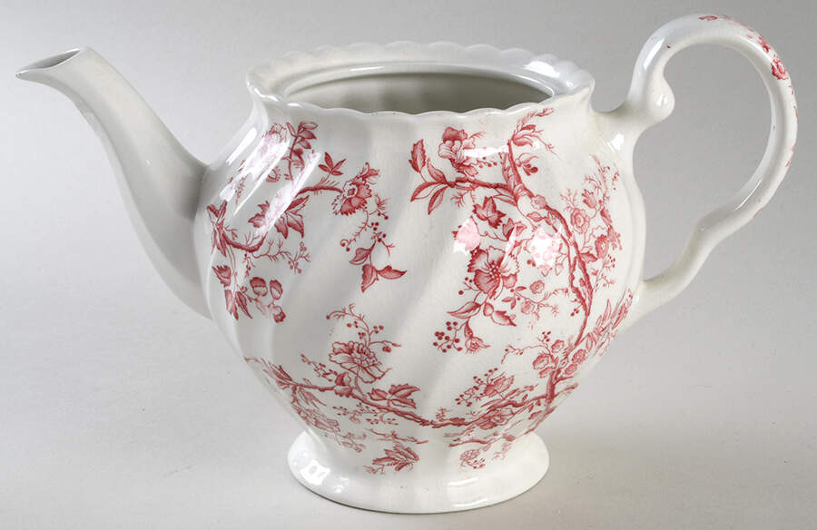 Old Bradbury Pink Teapot No Lid by Johnson Brothers-1