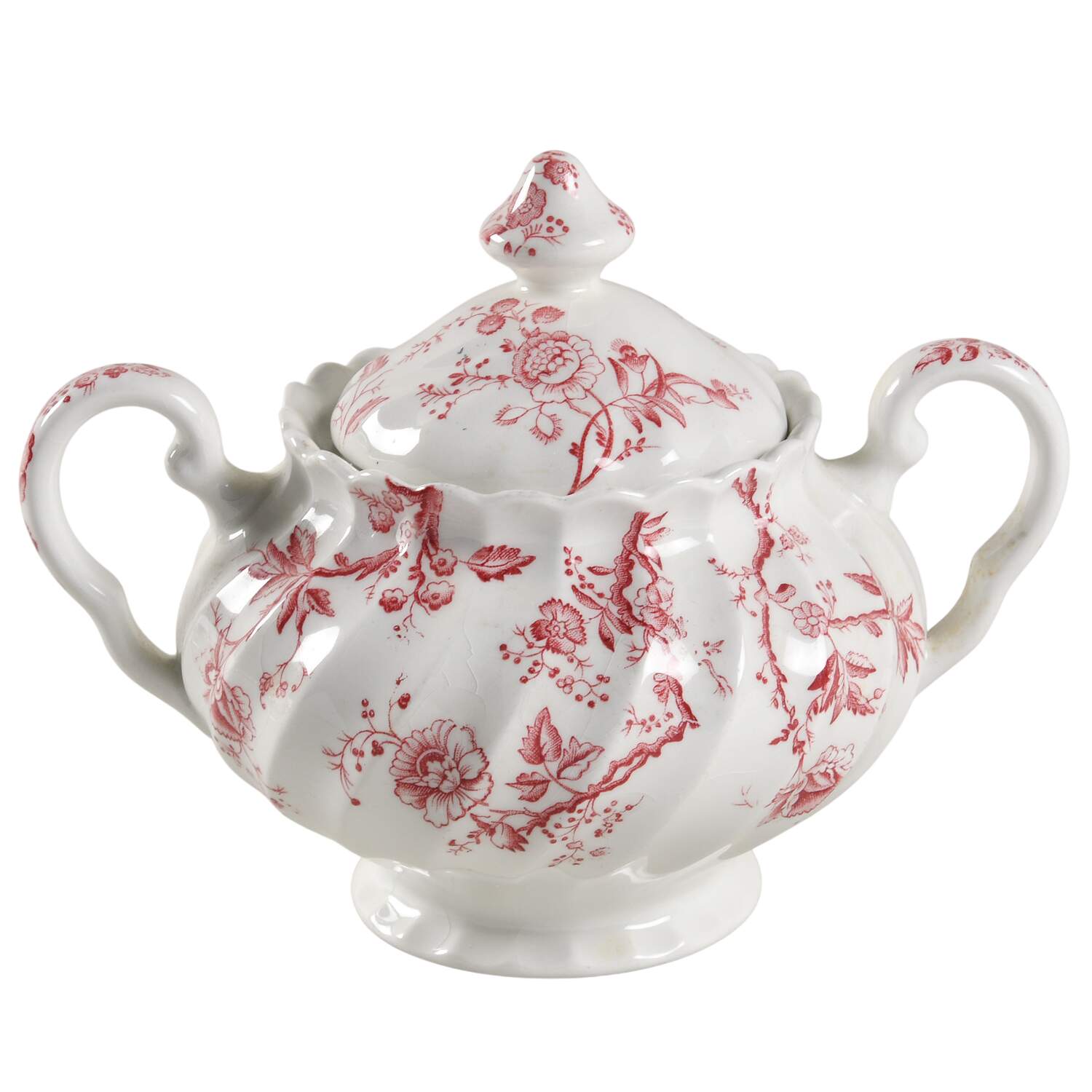 Old Bradbury Pink Sugar Bowl & Lid by Johnson Brothers-1