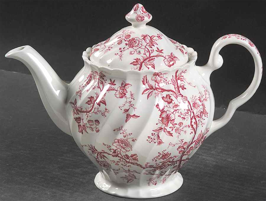 Old Bradbury Pink Teapot & Lid by Johnson Brothers-1