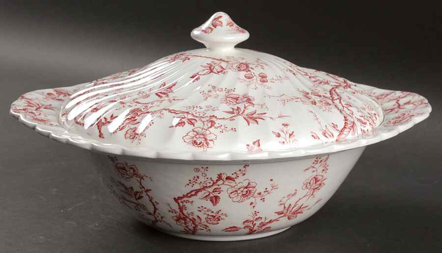 Old Bradbury Pink Round Covered Vegetable by Johnson Brothers-1