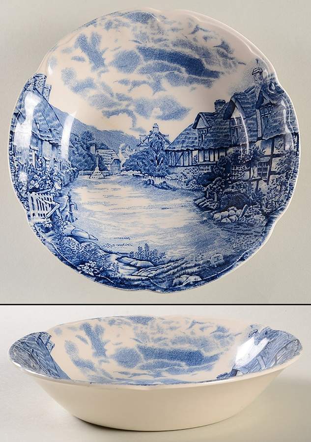 Olde English Countryside Blue Coupe Soup Bowl by Johnson Brothers-1