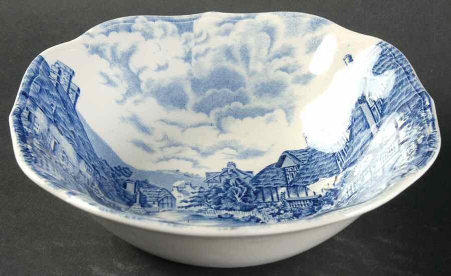 Olde English Countryside Blue Square Cereal Bowl by Johnson Brothers-1
