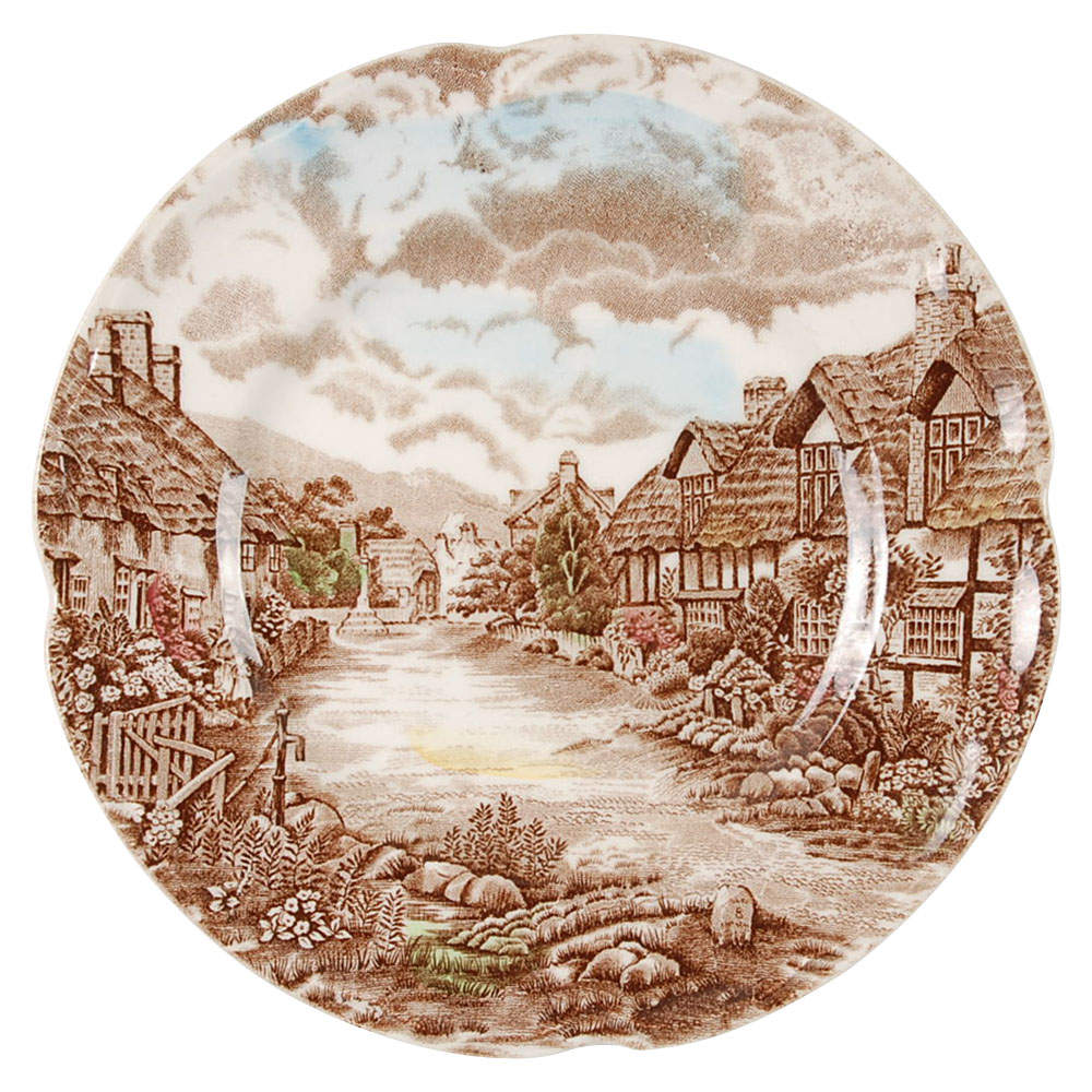 Olde English Countryside Brown Multicolor Bread & Butter Plate by Johnson Brothers-1