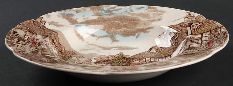Olde English Countryside Brown Multicolor Large Rim Soup Bowl by Johnson Brothers-1