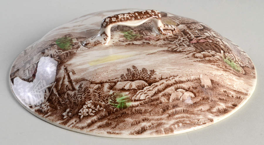Olde English Countryside Brown Multicolor Lid for Round Vegetable by Johnson Brothers-1