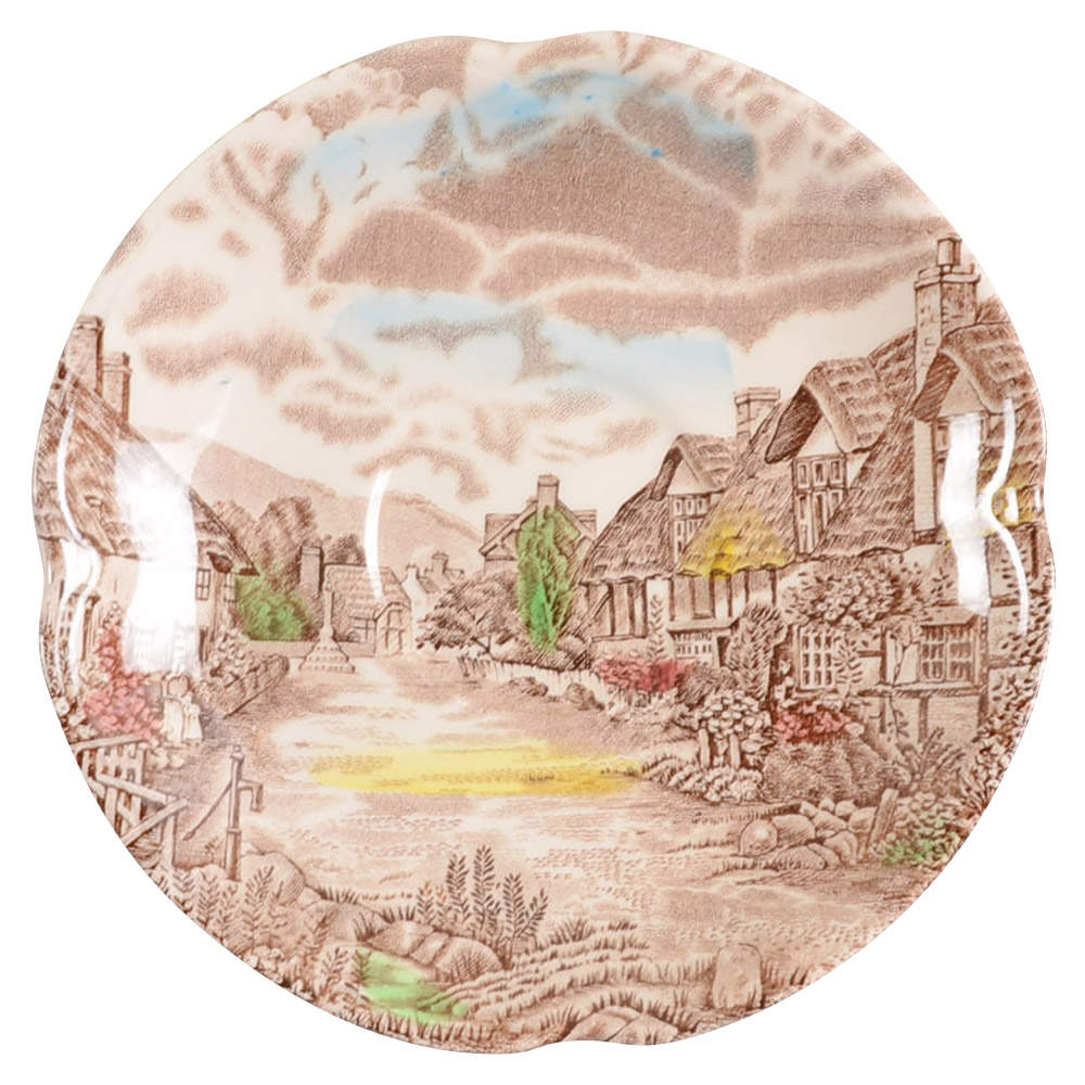 Olde English Countryside Brown Multicolor Saucer for Flat Cup by Johnson Brothers-1