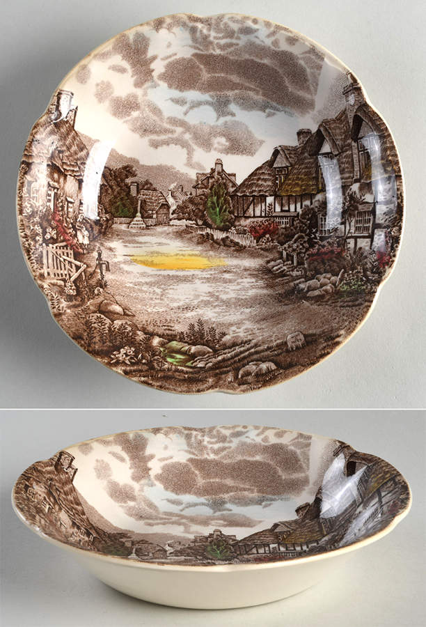 Olde English Countryside Brown Multicolor Coupe Soup Bowl by Johnson Brothers-1