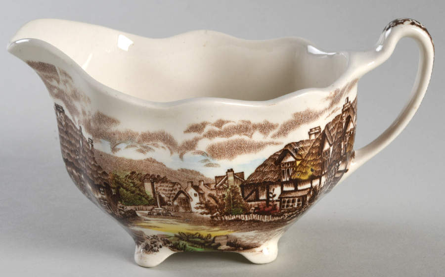 Olde English Countryside Brown Multicolor Creamer by Johnson Brothers-1