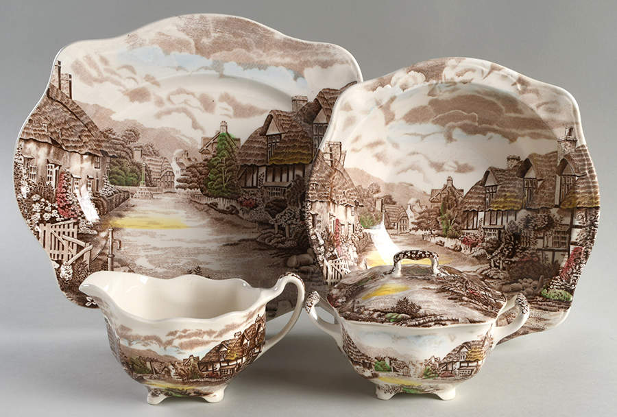 Olde English Countryside Brown Multicolor 5 Piece Hostess Set by Johnson Brothers-1