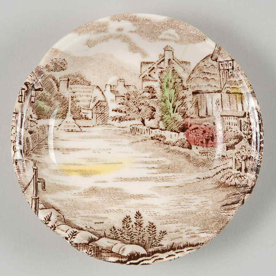 Olde English Countryside Brown Multicolor Butter Pat by Johnson Brothers-1