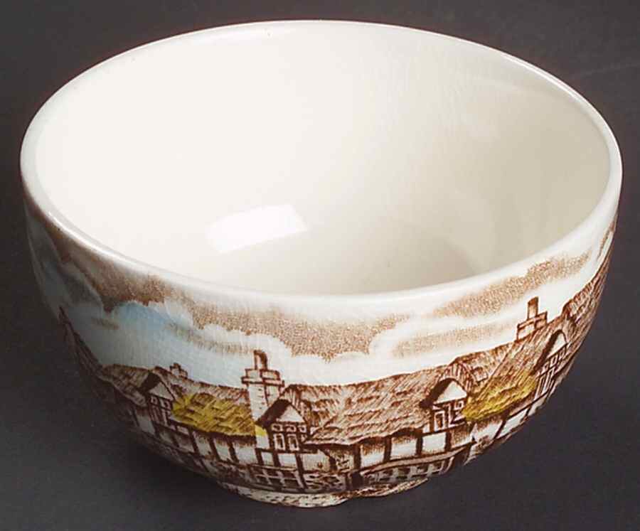 Olde English Countryside Brown Multicolor Mini Open Sugar Bowl by Johnson Brothers-1