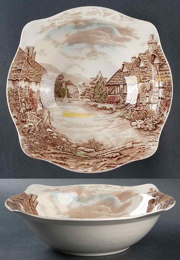 Olde English Countryside Brown Multicolor 9" Round Vegetable Bowl by Johnson Brothers-1