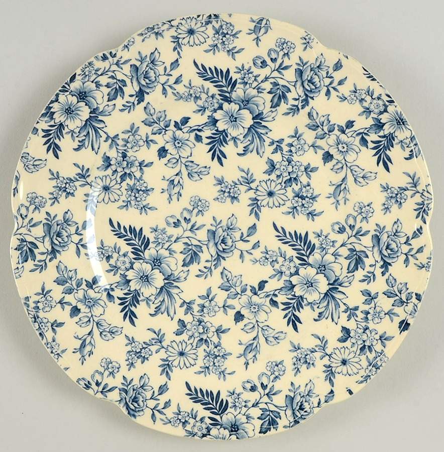 Old English Chintz Blue Luncheon Plate by Johnson Brothers-1