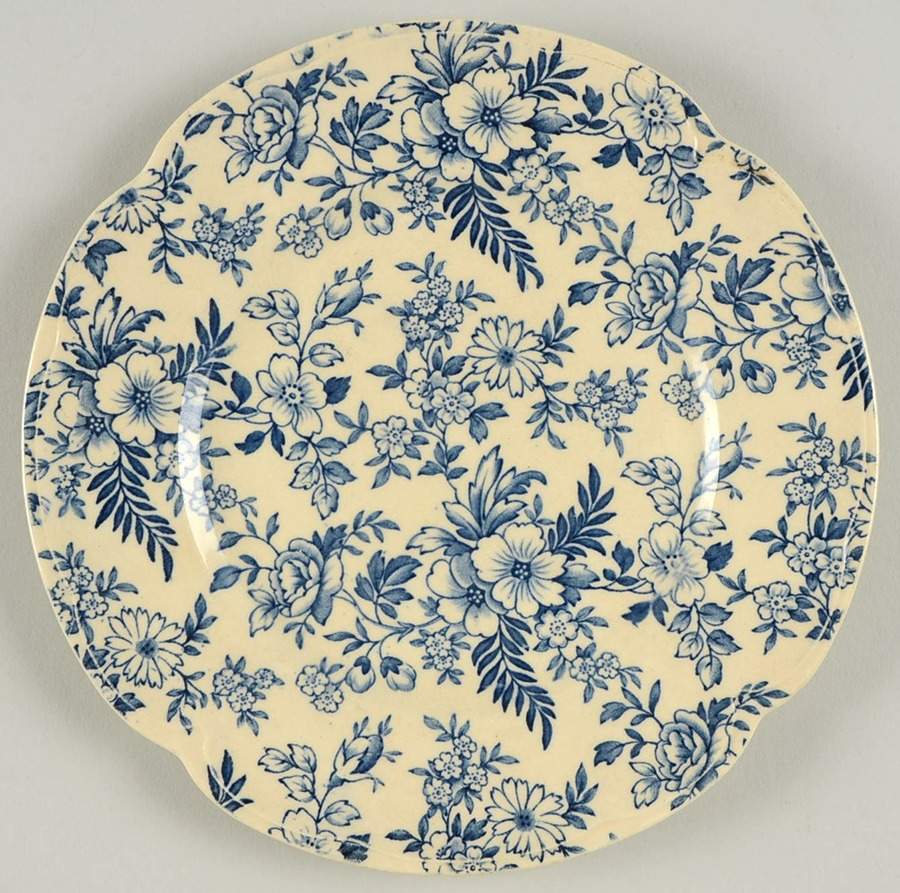 Old English Chintz Blue Dessert/Pie Plate by Johnson Brothers-1