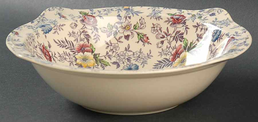 Old English Chintz Lavender Multicolor (Sovereign) 8" Round Vegetable Bowl by Johnson Brothers-1