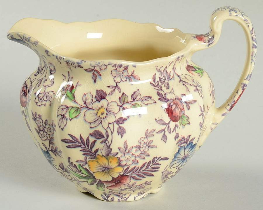Old English Chintz Lavender Multicolor (Sovereign) Creamer by Johnson Brothers-1
