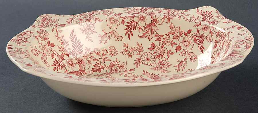 Old English Chintz Pink 9" Oval Vegetable Bowl by Johnson Brothers-1