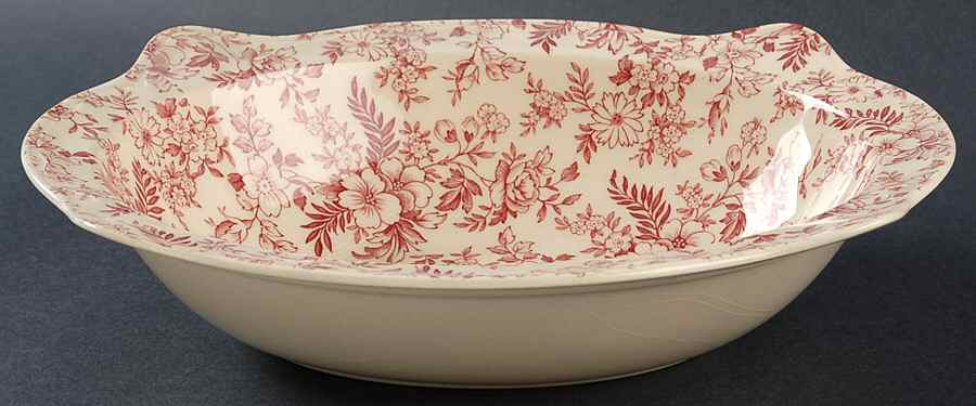 Old English Chintz Pink 9" Oval Vegetable Bowl by Johnson Brothers-1