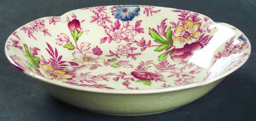 Old English Chintz Pink Multicolor Fruit/Dessert (Sauce) Bowl by Johnson Brothers-1