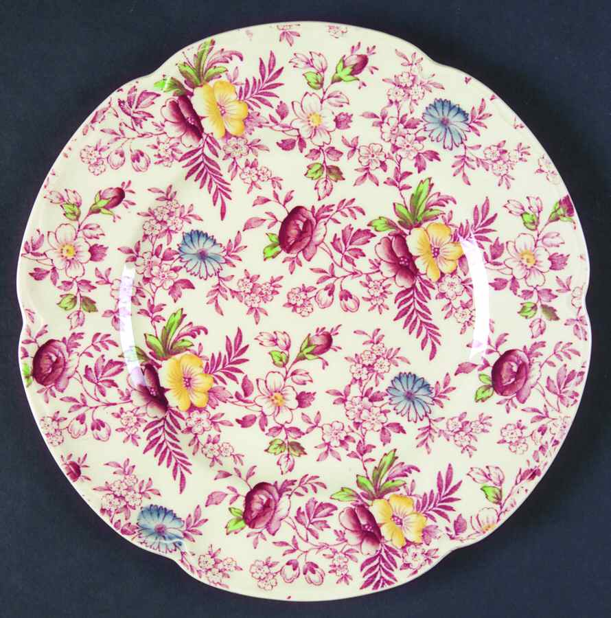 Old English Chintz Pink Multicolor Salad Plate by Johnson Brothers-1