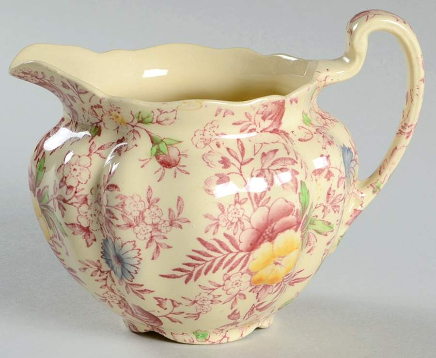 Old English Chintz Pink Multicolor Creamer by Johnson Brothers-1