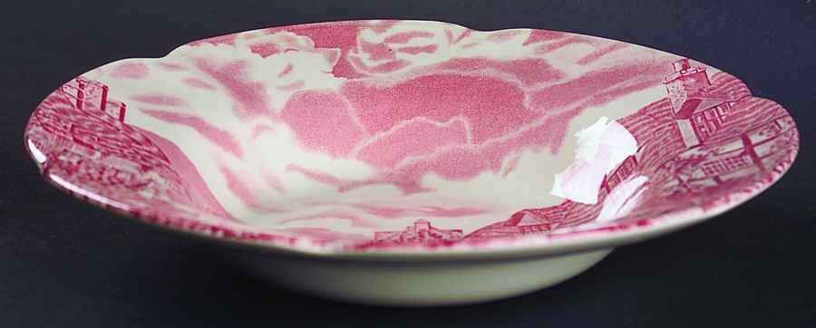 Olde English Countryside Pink Large Rim Soup Bowl by Johnson Brothers-1