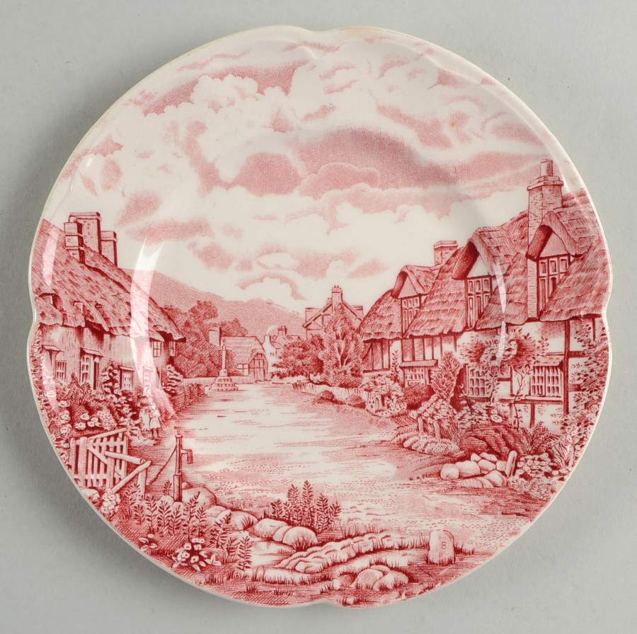 Olde English Countryside Pink Bread & Butter Plate by Johnson Brothers-1