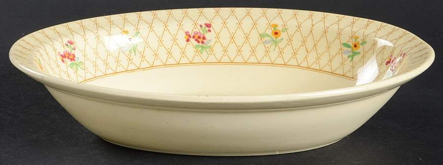 Old English Trellis 9" Oval Vegetable Bowl by Johnson Brothers-1
