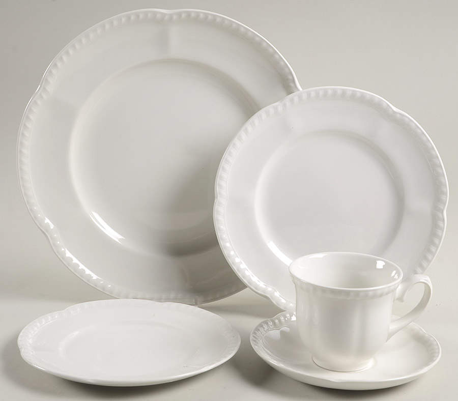 Old English White (Undecorated) 5 Piece Place Setting by Johnson Brothers-1