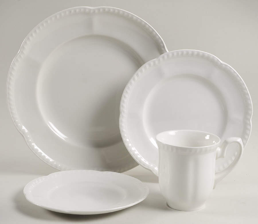 Old English White (Undecorated) 4 Piece Place Setting by Johnson Brothers-1