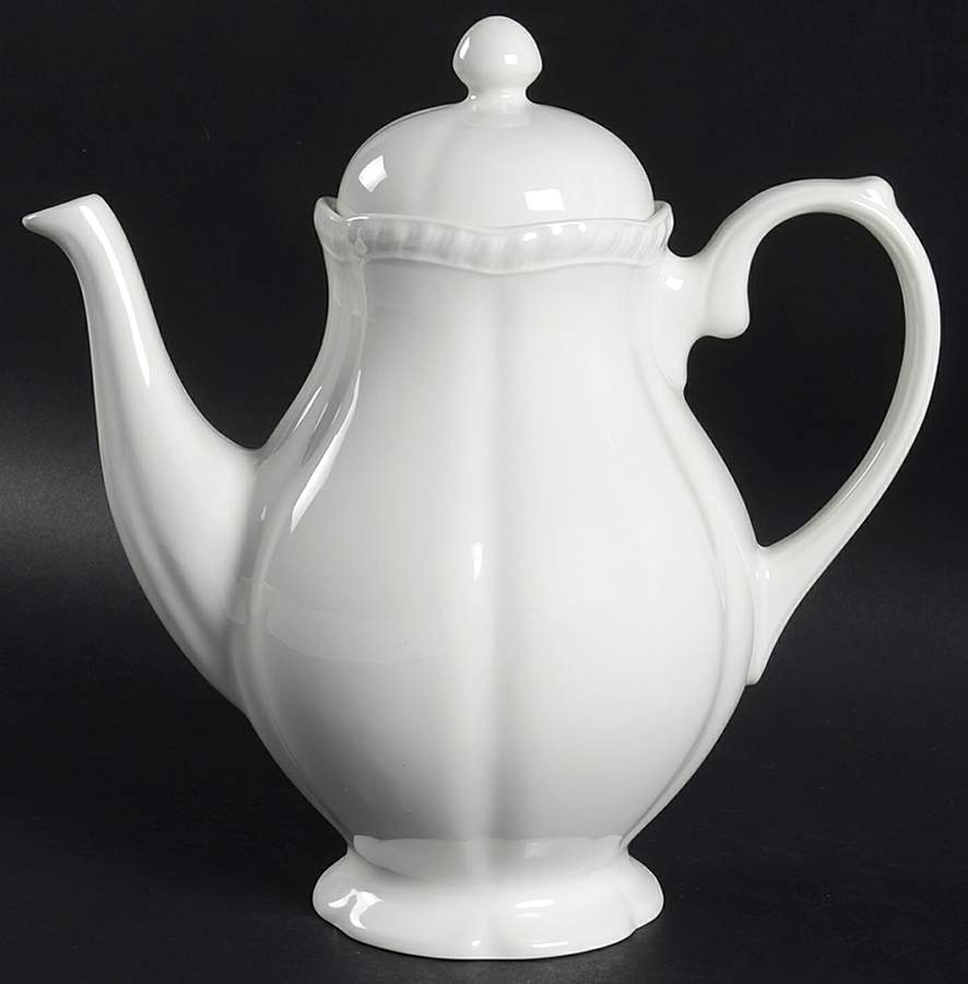 Old English White (Undecorated) Coffee Pot & Lid by Johnson Brothers-1