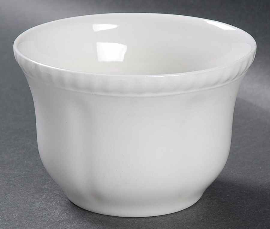 Old English White (Undecorated) Open Sugar Bowl by Johnson Brothers-1