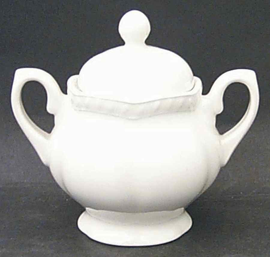 Old English White (Undecorated) Mini Sugar Bowl & Lid by Johnson Brothers-1