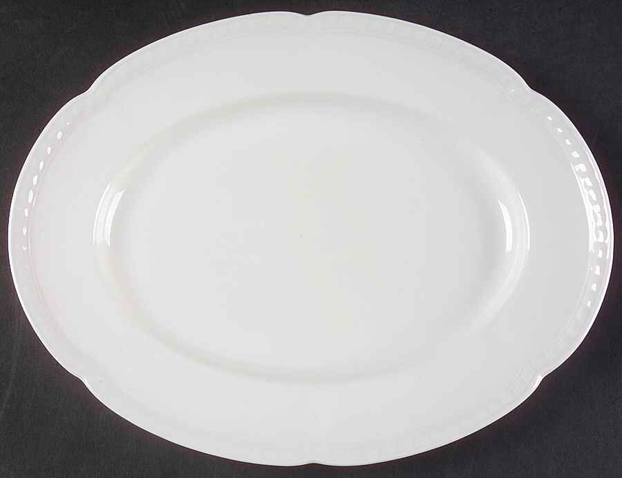 Old English White (Undecorated) 12" Oval Serving Platter by Johnson Brothers-1