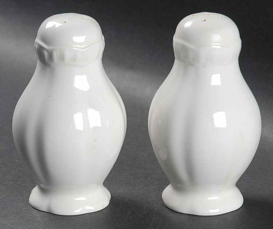 Old English White (Undecorated) Salt & Pepper Set by Johnson Brothers-1