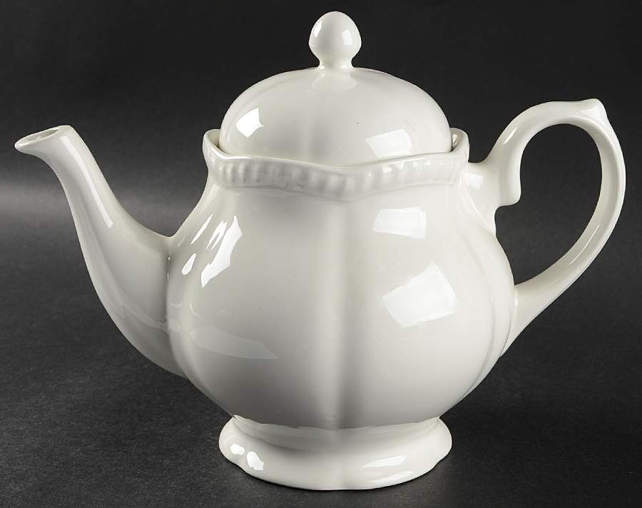 Old English White (Undecorated) Teapot & Lid by Johnson Brothers-1