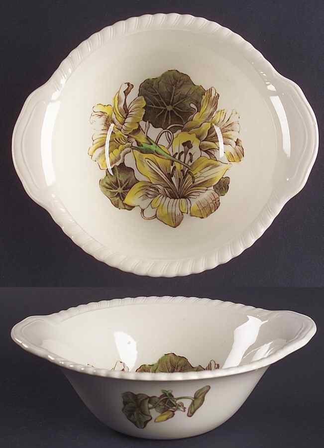 Old Flower Prints Lugged Cereal Bowl by Johnson Brothers-1